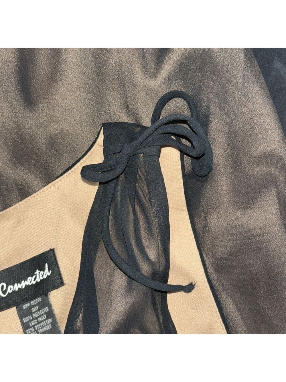 Connected Apparel Sleeveless Sheer Overlay & Lace Waist Detail Midi Dress - Picture 5 of 7